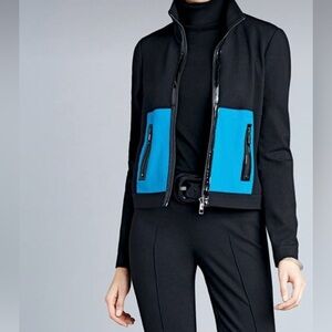 Per Se size 4 Jacket & coordinating size S turtleneck with ruching on sides